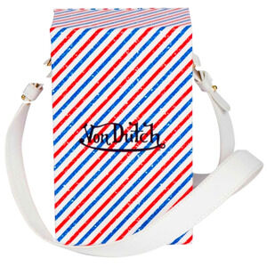 Von Dutch Striped Barbershop Crossbody Bag - Red, White, Blue NWT